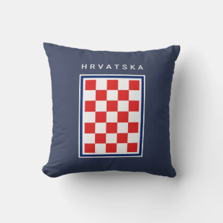 Hrvatska Schakend Blauw Rand Kussen