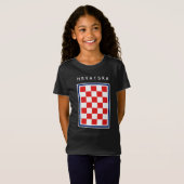 Hrvatska Schakend Blauw Rand T-shirt (Voorkant volledig)