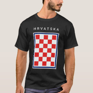 Hrvatska Schakend Blauw Rand T-shirt