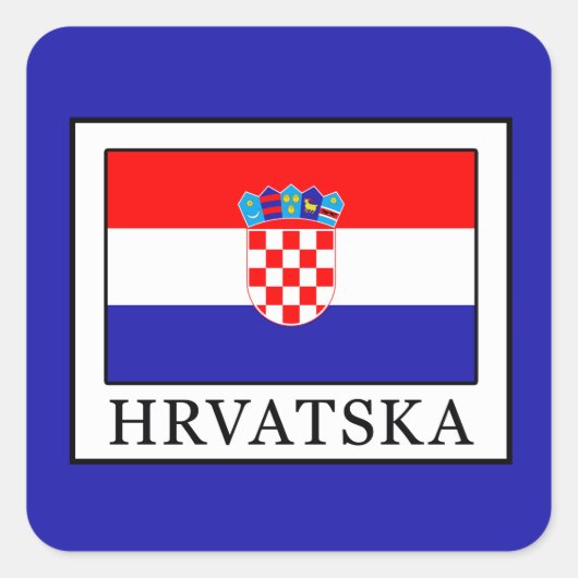 Hrvatska Vierkante Sticker (Voorkant)