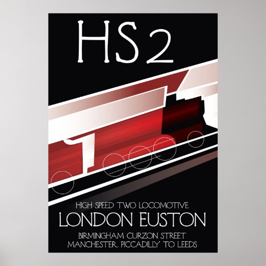 HS2 vintage treinkaart, Poster (Voorkant)