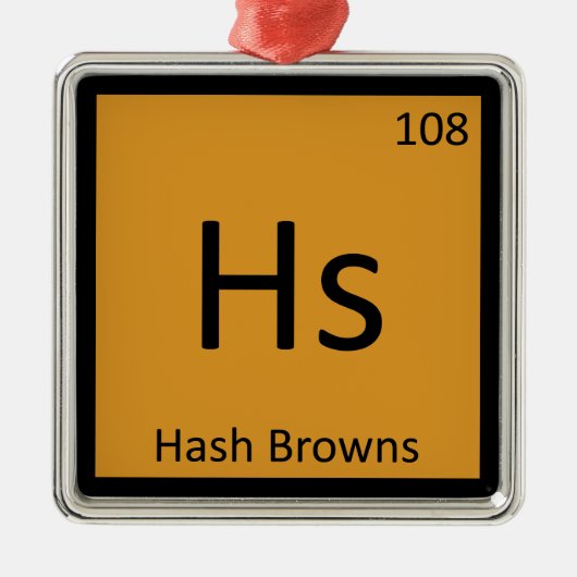HS - Hash Browns Breakfast Chemistry-symbool Metalen Ornament (Voorkant)