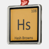 HS - Hash Browns Breakfast Chemistry-symbool Metalen Ornament (Links)