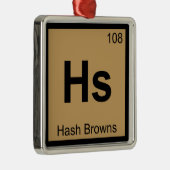 Hs - Hash Browns Chemistry Periodic Table Symbool Metalen Ornament (Rechts)