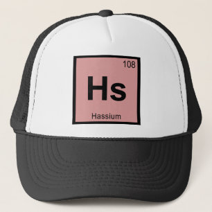 Hs - Hassium Scheikunde Periodiek Systeem Symbool Trucker Pet