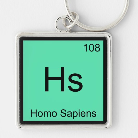 Hs - Homo Sapiens Chemistry Element Symbool T-Shir Sleutelhanger (Voorkant)