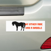 hs, mijn andere ritje heeft een zadel bumpersticker (Op auto)