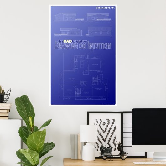 hsCADCreatorFloorPlanPoster Poster (Thuiskantoor)