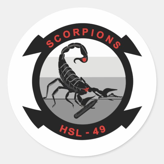 HSL-49 Schorpioenen Ronde Sticker (Voorkant)
