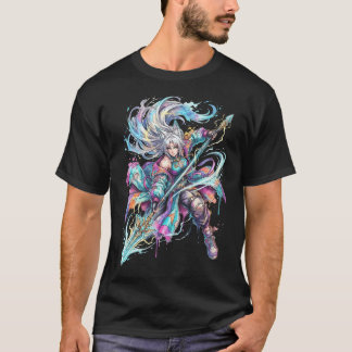 HSR Feixiao Merlin's Klauw Vaporwave Retro Portret T-shirt
