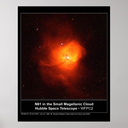 HST N81 in de Small Magellanic Cloud Poster (Voorkant)