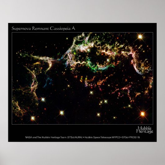 HST Supernova Remnant Cassiopeia A Poster (Voorkant)