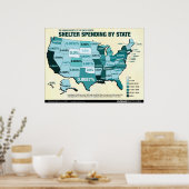 HSUS Shelter Uitgaven per staat Poster (Keuken)