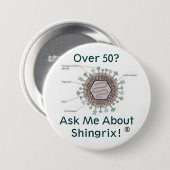 hsv1structure, meer dan 50? Vraag me naar Shingrix Ronde Button 7,6 Cm (Voorkant /achterkant)