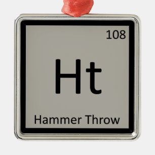 Ht - Hammer Throw Track and Field Chemistry-symboo Metalen Ornament