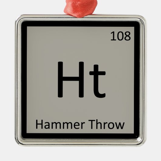 Ht - Hammer Throw Track and Field Chemistry-symboo Metalen Ornament (Voorkant)