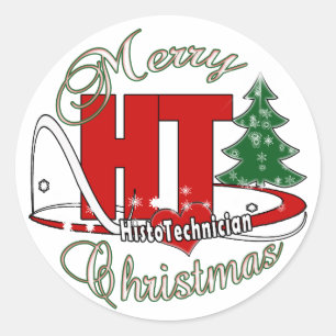HT MERRY CHRISTMAS HISTO TECHNICIAN RONDE STICKER