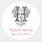 HT  Monogram Wedding Sticker (Voorkant)