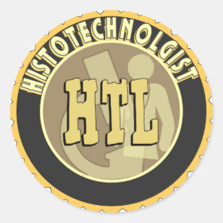 HTL BADGE HISTOTECHNOLOGISCH HISTOLOGISCHE TEKST RONDE STICKER