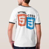 HTML5 CSS3 Logo's (kleine voorgrote achterzijde) T-shirt (Achterkant volledig)
