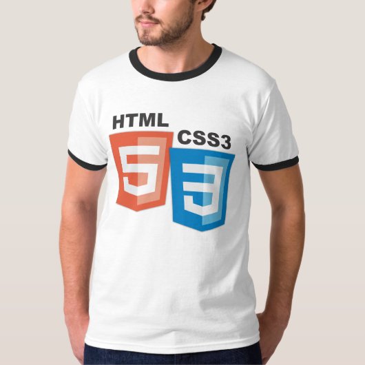 HTML5 CSS3 logo's T-shirt (Voorkant)