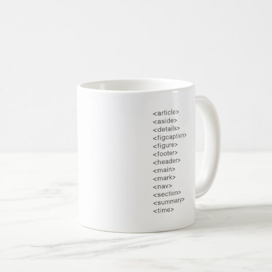 HTML5 ELEMENTS KOFFIEMOK (Voorkant rechts)