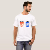 HTML5 en CSS3 Web Developer Design T-shirt (Voorkant volledig)