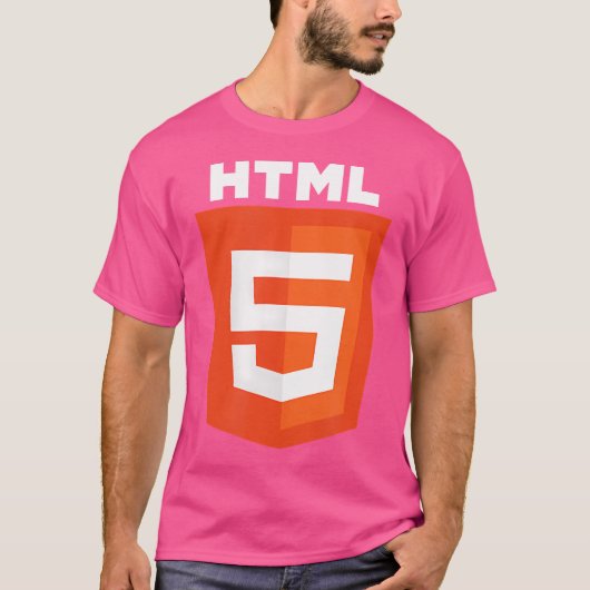Html5 Html Logo Webprogrammeur Nerd Grappige Compu T-shirt (Voorkant)
