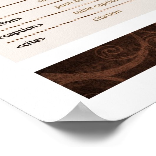 HTML5 Labels op papier Poster (Hoek)