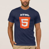 HTML5 T-shirt (op donkere T-shirt) (Voorkant)
