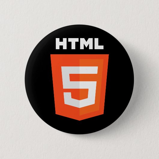 HTML 5-Logo Ronde Button 5,7 Cm (Voorkant)