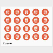 HTML 5 logo ronde sticker (Vel)