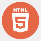 HTML 5 logo ronde sticker (Voorkant)