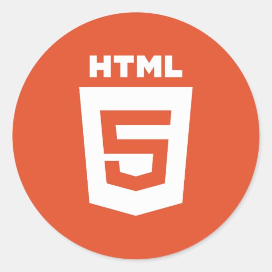 HTML 5 logo ronde sticker (Voorkant)