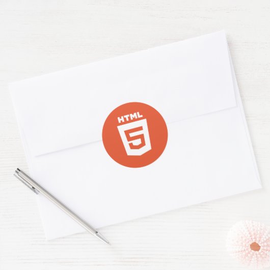 HTML 5 logo ronde sticker (Envelop)