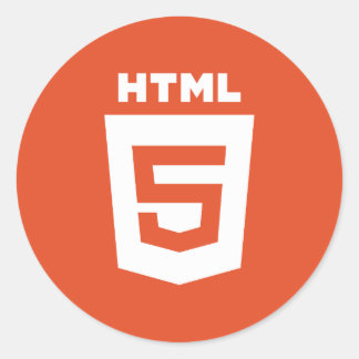 HTML 5 logo ronde sticker