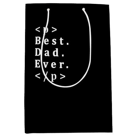 HTML Best Dad Ever Vaderdag Web Dev Programmer Medium Cadeauzakje (Voorkant)