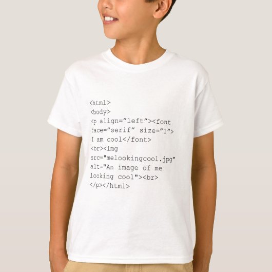 HTML-code "I Am Cool" T-shirt (Voorkant)