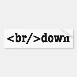 HTML-code uitsplitsing Bumpersticker