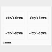 HTML-code uitsplitsing Rechthoekige Sticker (Vel)