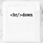 HTML-code uitsplitsing Rechthoekige Sticker (Tas)