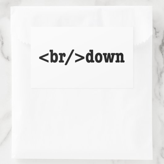 HTML-code uitsplitsing Rechthoekige Sticker (Tas)