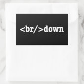 HTML-code uitsplitsing Rechthoekige Sticker (Tas)