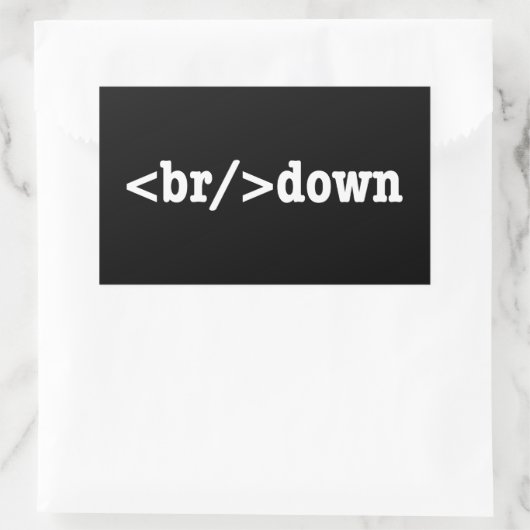 HTML-code uitsplitsing Rechthoekige Sticker (Tas)