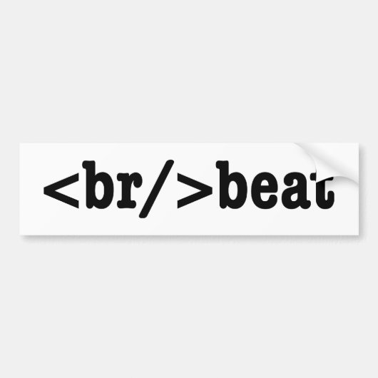 HTML-code voor breekversla Bumpersticker (Voorkant)