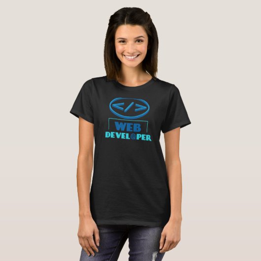 HTML-coderingssyntaxis Trots HTML Web Developer T-shirt (Voorkant volledig)