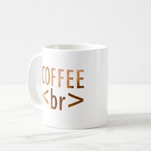 html Coffee Break Waterverf Typografie Funny Code Koffiemok (Voorkant links)