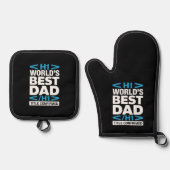 HTML H1 World's Best Dad Code Keuken Ovenwant & Pannenlap Set (Voorkant)