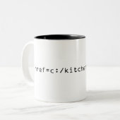 HTML-koffiebeker Tweekleurige Koffiemok (Voorkant links)