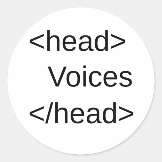 HTML-Voices in mijn</head> Ronde Sticker (Voorkant)
